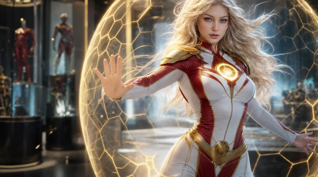 Top Fandoms 2 Susan Storm projecting a force field in the Otakudolls Marvel Comics collection
